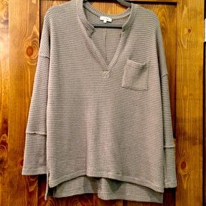 Waffle V-neck